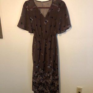 Xhilaration maxi-dress chiffon purple floral XS
